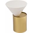 Home Square Metal Top End Table with Brushed Brass Metal Base - Set of 2
