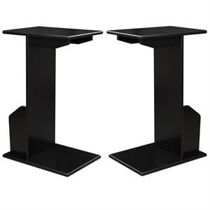 Home Square Furniture End Table in Black Wood Finish - Set of 2
