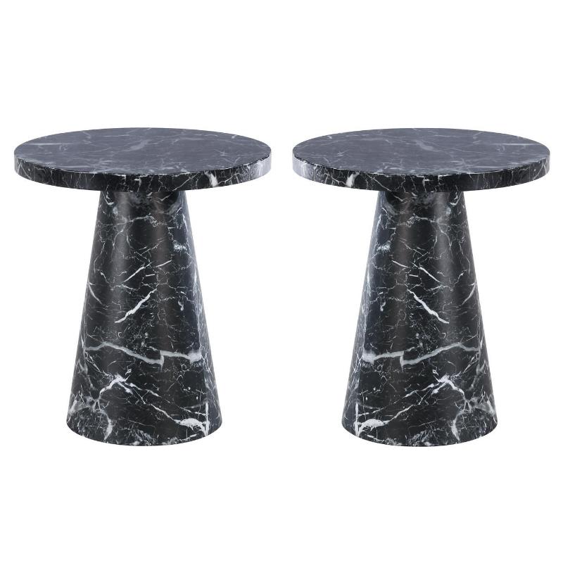 Home Square Black Faux Marble 20