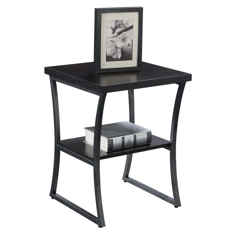 Home Square X-Calibur End Table in Espresso Wood Finish - Set of 2