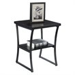 Home Square X-Calibur End Table in Espresso Wood Finish - Set of 2