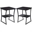 Home Square X-Calibur End Table in Espresso Wood Finish - Set of 2