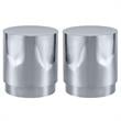 Home Square Chrome Stainless Steel Drum End Table - Set of 2