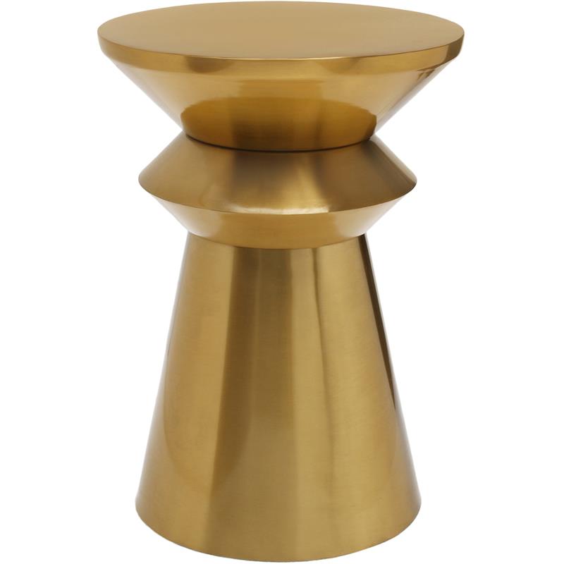 Home Square Rich Gold Brushed Metal End Table - Set of 2