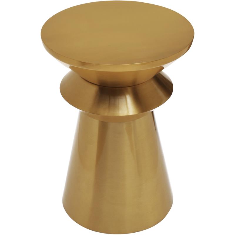 Home Square Rich Gold Brushed Metal End Table - Set of 2