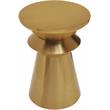 Home Square Rich Gold Brushed Metal End Table - Set of 2