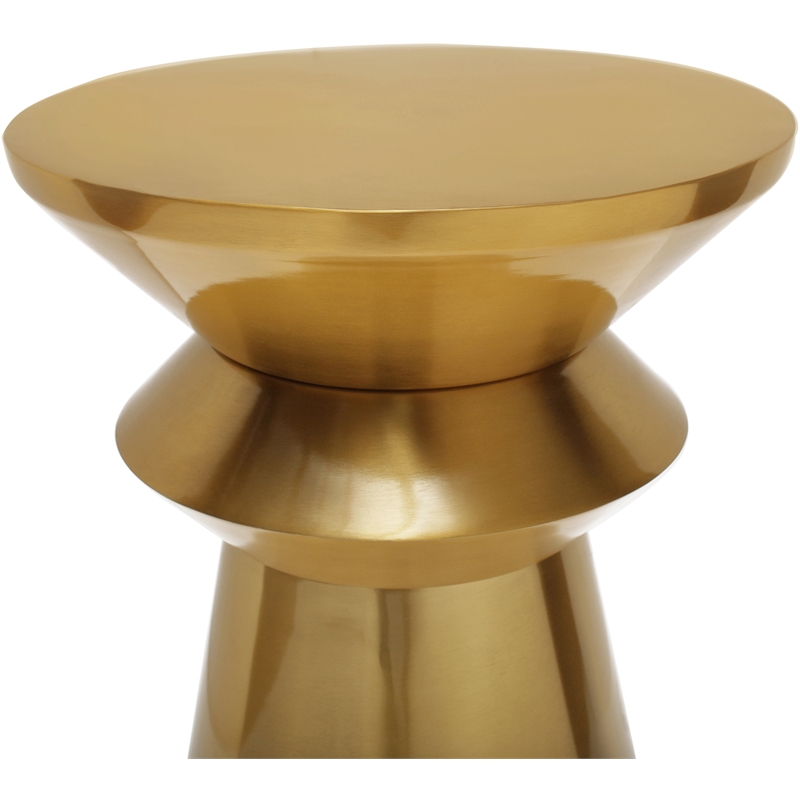 Home Square Rich Gold Brushed Metal End Table - Set of 2