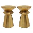 Home Square Rich Gold Brushed Metal End Table - Set of 2