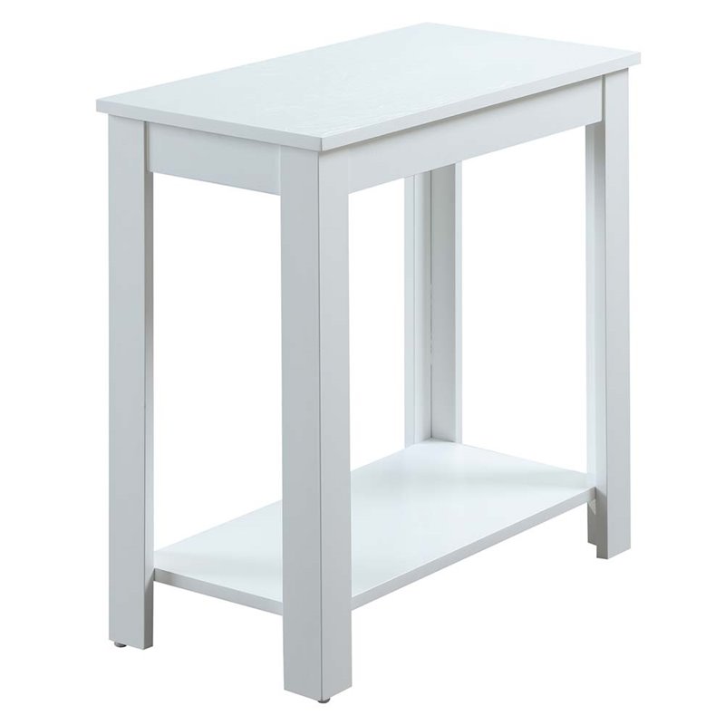 Home Square Designs2Go Baja Chairside End Table in White Wood Finish - Set of 2
