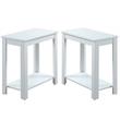 Home Square Designs2Go Baja Chairside End Table in White Wood Finish - Set of 2