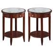 Home Square Baldwin End Table in Mahogany Wood Finish - Set of 2