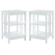 Home Square Mission Square End Table in White Wood Finish - Set of 2