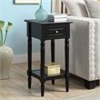 Home Square French Country Square End Table in Black Wood Finish - Set of 2