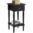 Home Square French Country Square End Table in Black Wood Finish - Set of 2