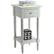Home Square French Country Square End Table in White Wood Finish - Set of 2