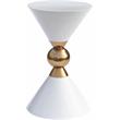Home Square White and Gold Metal Hourglass Shaped End Table - Set of 2