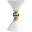 Home Square White and Gold Metal Hourglass Shaped End Table - Set of 2
