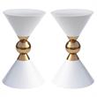 Home Square White and Gold Metal Hourglass Shaped End Table - Set of 2