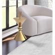 Home Square Gold Metal Hourglass Shaped End Table - Set of 2