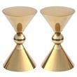 Home Square Gold Metal Hourglass Shaped End Table - Set of 2