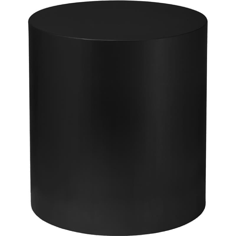 Home Square Round Matte Black Metal End Table - Set of 2