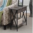 Home Square Tucson Electric Flip-Top End Table in Weathered Gray Wood - Set of 2
