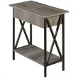 Home Square Tucson Electric Flip-Top End Table in Weathered Gray Wood - Set of 2