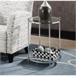 Home Square Two-Tier Round End Table in Clear Glass/Chrome - Set of 2