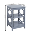 Home Square Omega Square End Table in Gray Wood Finish with Shelves - Set of 2