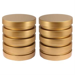 Home Square Furniture Brushed Gold Round End Table - Set of 2