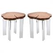 Home Square Acacia Wood Top End Table - Set of 2