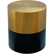Home Square Sun Brushed Gold Top End Table with Matte Black Base - Set of 2