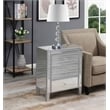 Home Square 3-Drawer Chest in Mirrored Glass and Silver - Set of 2