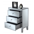 Home Square 3-Drawer Chest in Mirrored Glass and Silver - Set of 2