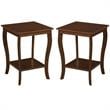 Home Square Furniture End Table in Espresso Wood Finish - Set of 2