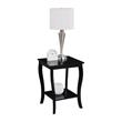 Home Square Furniture Square End Table in Black Wood Finish - Set of 2