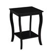 Home Square Furniture Square End Table in Black Wood Finish - Set of 2