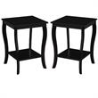 Home Square Furniture Square End Table in Black Wood Finish - Set of 2