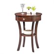 Home Square 1-Drawer End Table with Shelf in Espresso Wood Finish - Set of 2