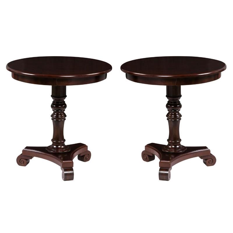 Home Square Accents Talbot End Table in Espresso Wood Finish - Set of 2