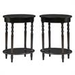 Home Square Accents Brandi Oval End Table in Black - Set of 2