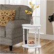 Home Square Accents Brandi Oval End Table in White - Set of 2