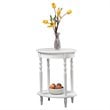 Home Square Accents Brandi Oval End Table in White - Set of 2