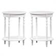 Home Square Accents Brandi Oval End Table in White - Set of 2