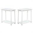 Home Square Regent End Table in White Wood Finish - Set of 2