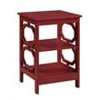 Home Square Omega End Table in Cranberry Red Wood Finish - Set of 2