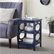 Home Square Omega End Table in Cobalt Blue Wood Finish - Set of 2