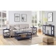 Home Square Omega End Table in Cobalt Blue Wood Finish - Set of 2
