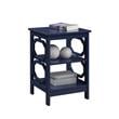 Home Square Omega End Table in Cobalt Blue Wood Finish - Set of 2