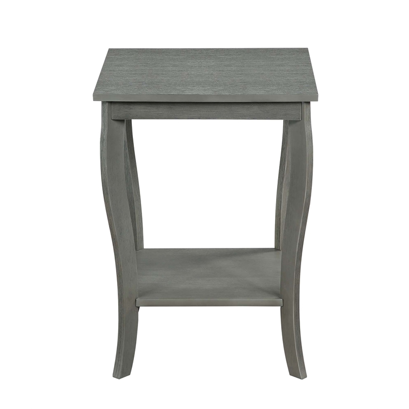 Home Square Furniture Square End Table in Gray Wood Finish - Set of 2